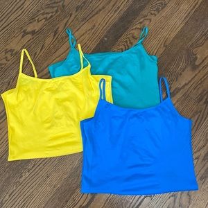 Three spaghetti strap tank tops, great shape!